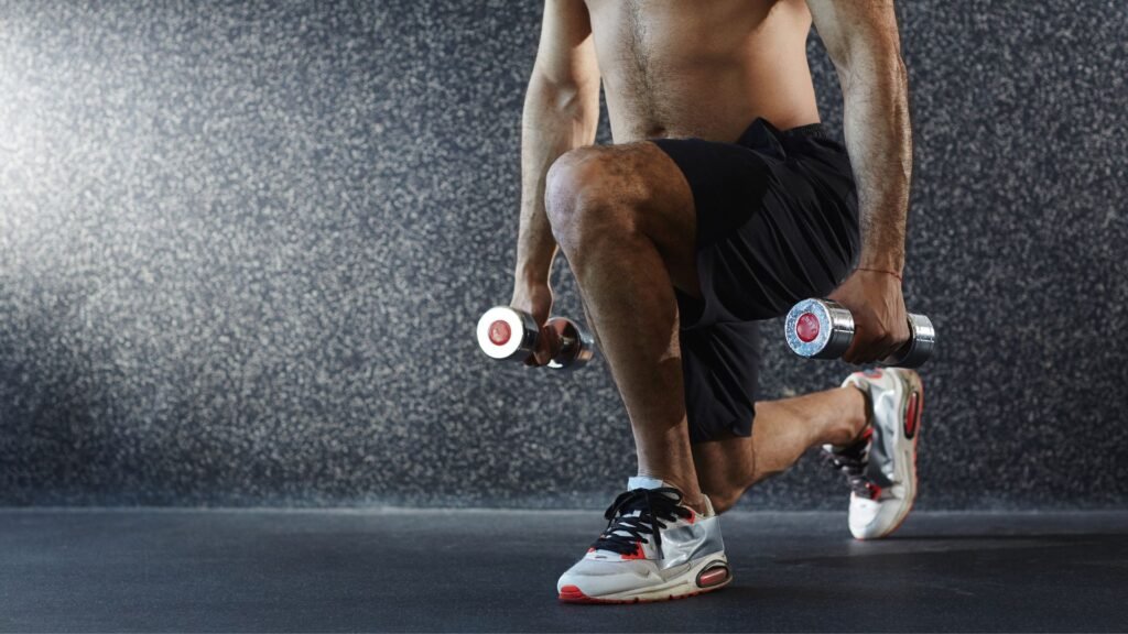 leg workout with dumbbell